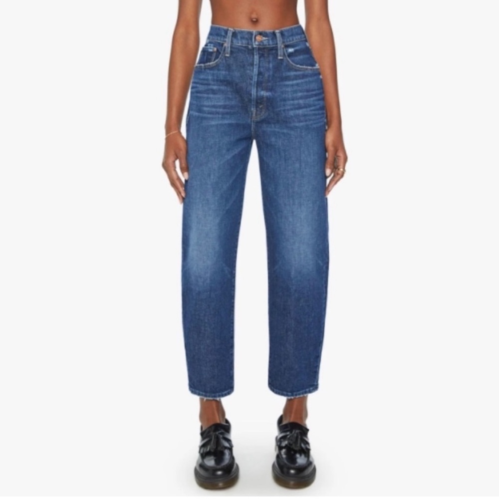 MOTHER The Curbside Flood High Waist Wide Barrel Leg Denim Jeans Size 30